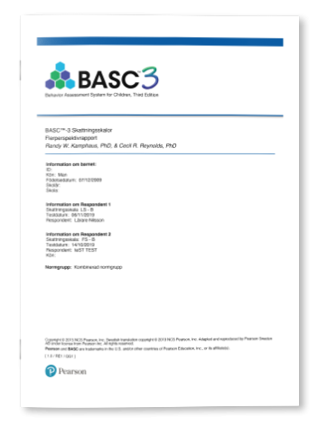 Exempel på BASC-3 Flerperspektivrapport