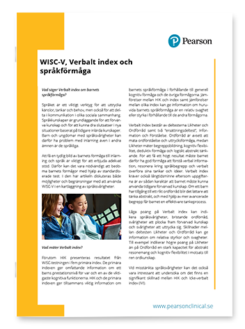 WISC-V, Verbalt index och språkförmåga