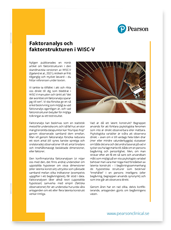 Faktoranalys och faktorstrukturen i WISC-V 